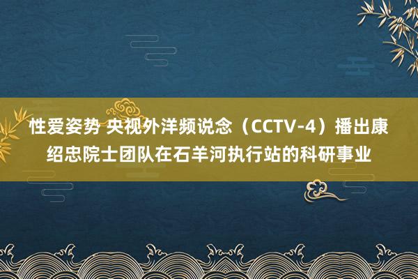 性爱姿势 央视外洋频说念（CCTV-4）播出康绍忠院士团队在石羊河执行站的科研事业