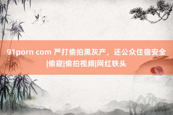 91porn com 严打偷拍黑灰产，还公众住宿安全|偷窥|偷拍视频|网红铁头