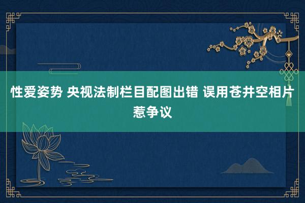 性爱姿势 央视法制栏目配图出错 误用苍井空相片惹争议